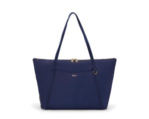Voyageur Q Tote - Indigo/Light Gold