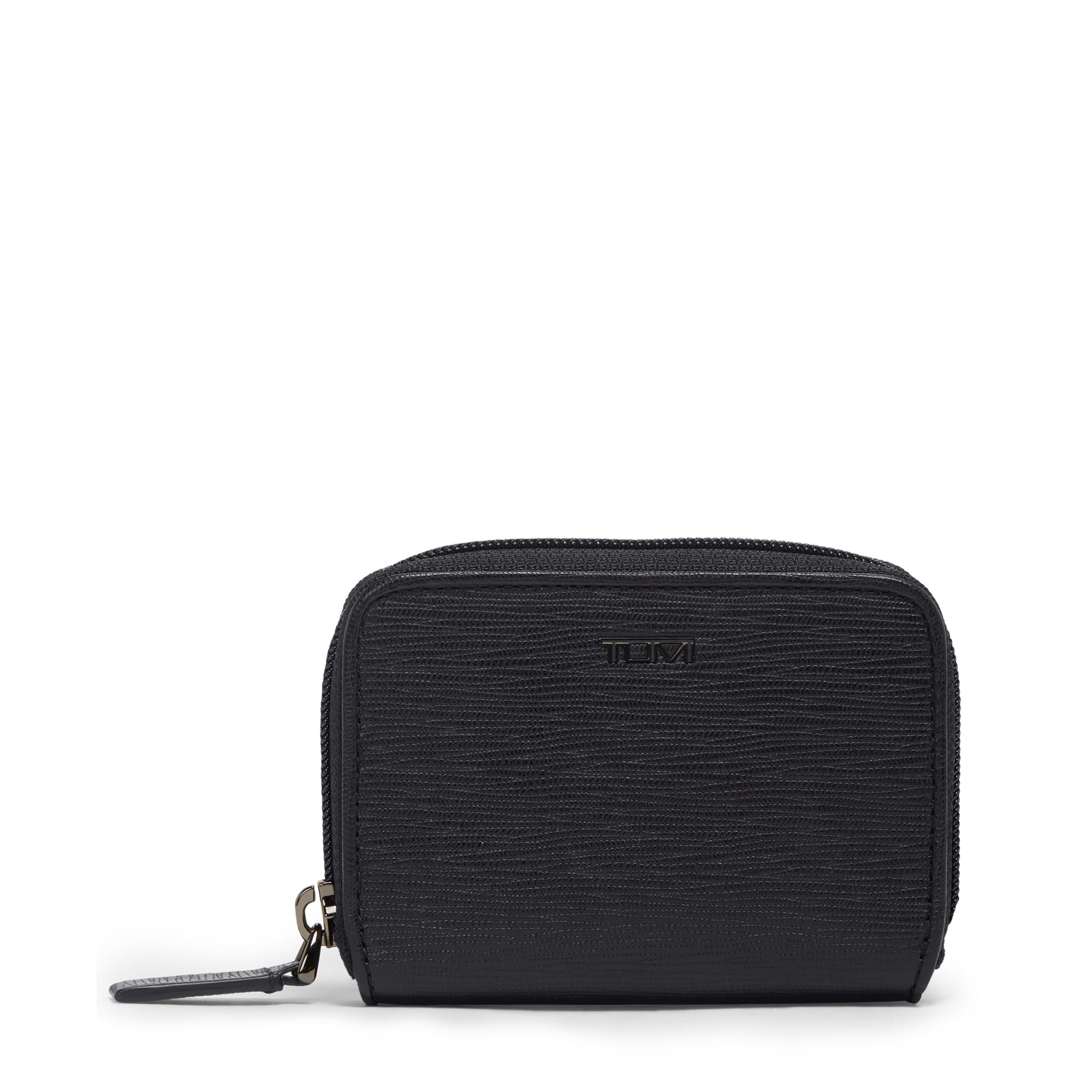 Nassau Slg Zip Around Card Case - Black Embossed
