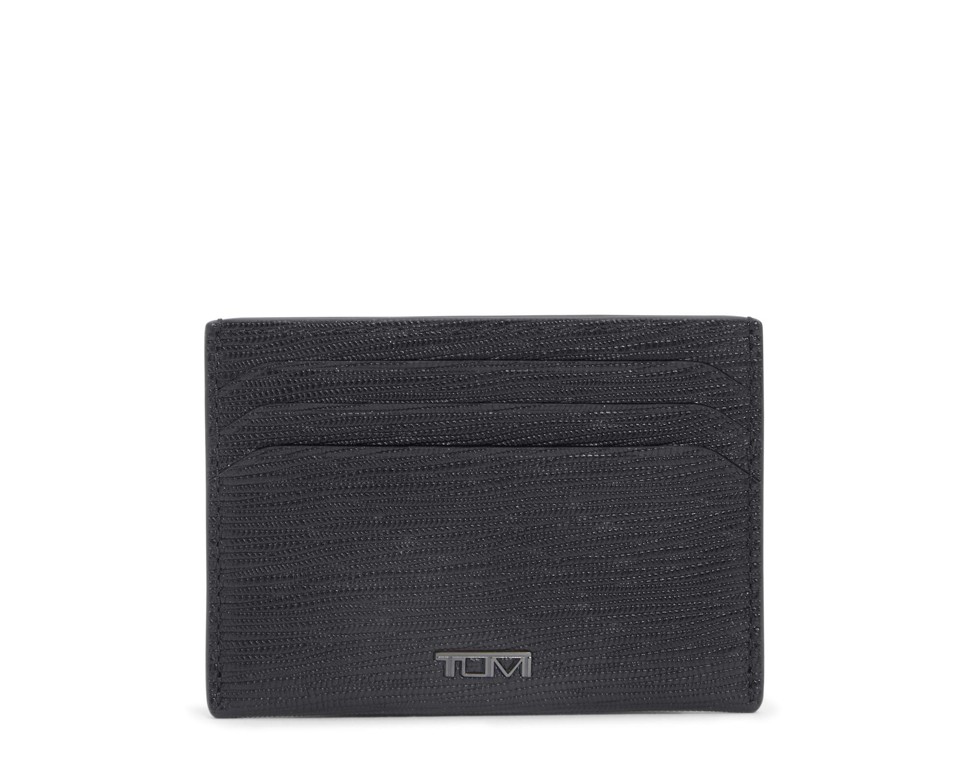 Nassau 6 Credit Card Slim Card Case - Black Embossed